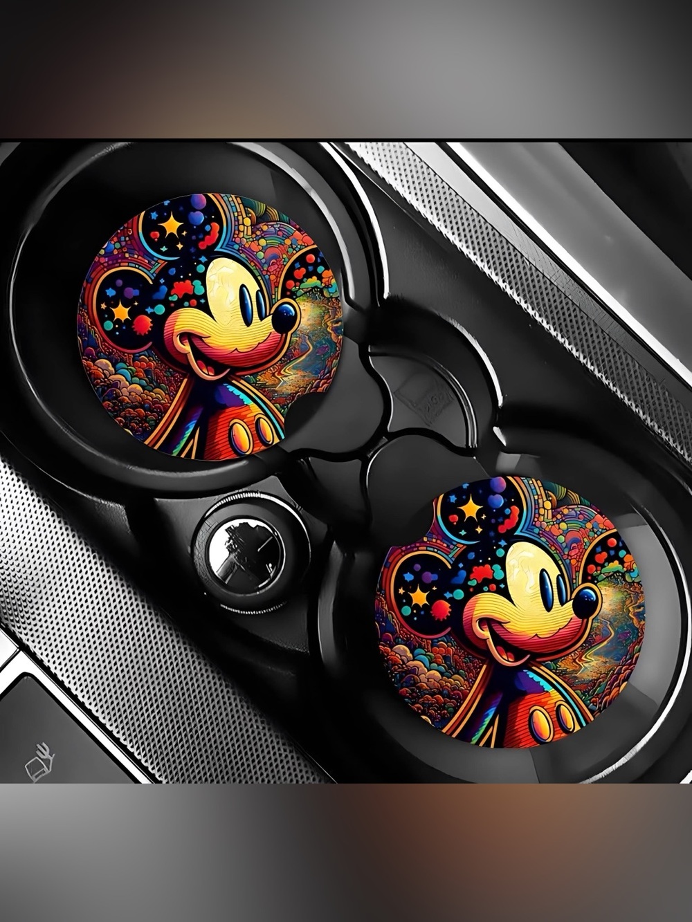 Mickey Mouse Stars Car Coasters Absorbent Set of (2)